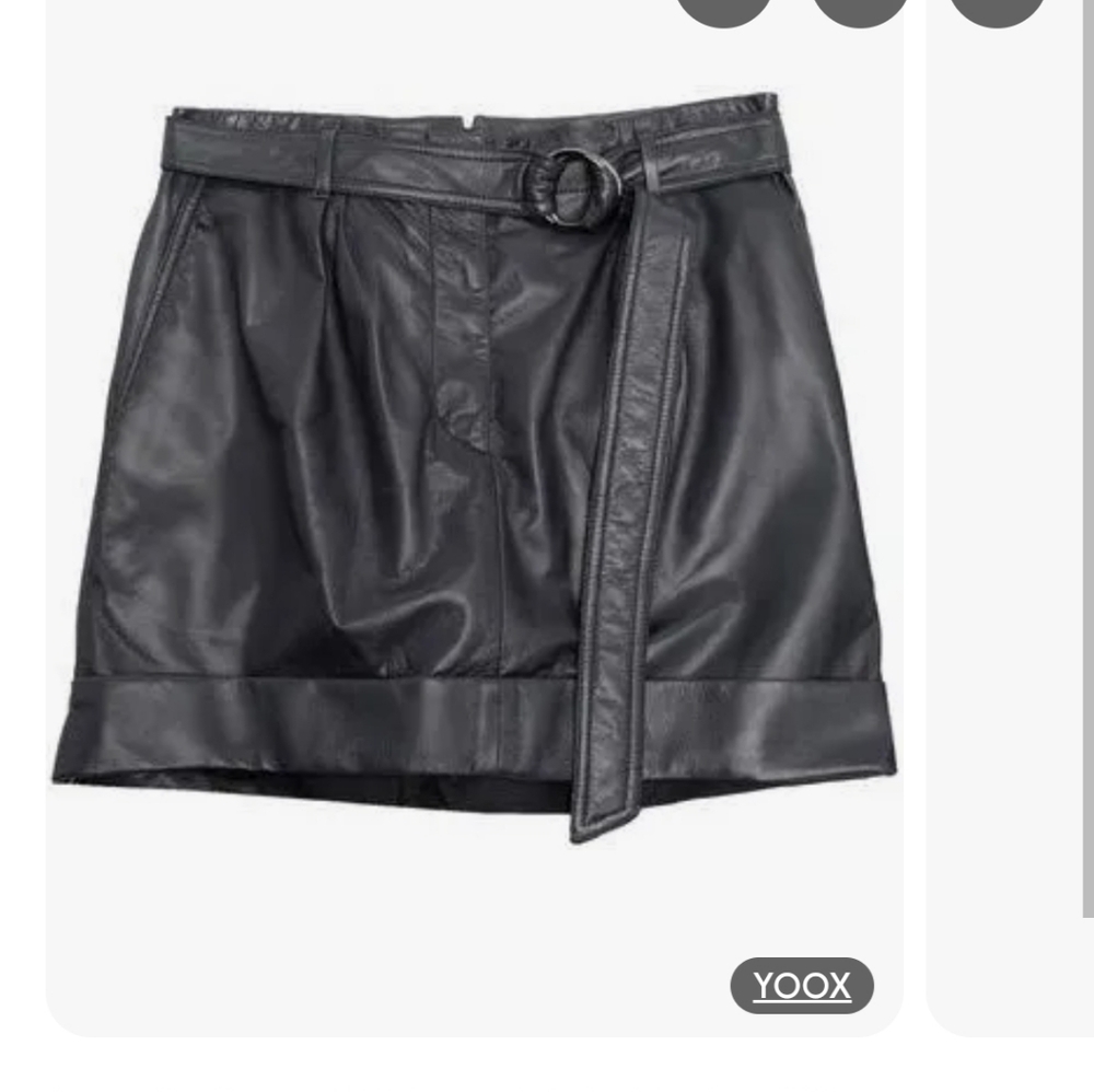 Brunello Cucinelli Black Napa Leather Mini Skirt Size US 2 IT 38